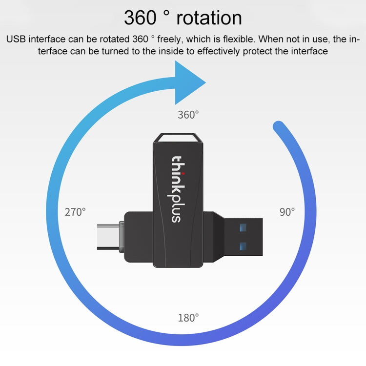 Lenovo Thinkplus MU252 USB 3.1 + USB-C / Type-C Flash Drive, Memory:64GB - USB Flash Drives by Lenovo | Online Shopping South Africa | PMC Jewellery | Buy Now Pay Later Mobicred