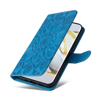 For Huawei nova 10 Embossed Sunflower Leather Phone Case(Blue) - Huawei Cases by PMC Jewellery | Online Shopping South Africa | PMC Jewellery