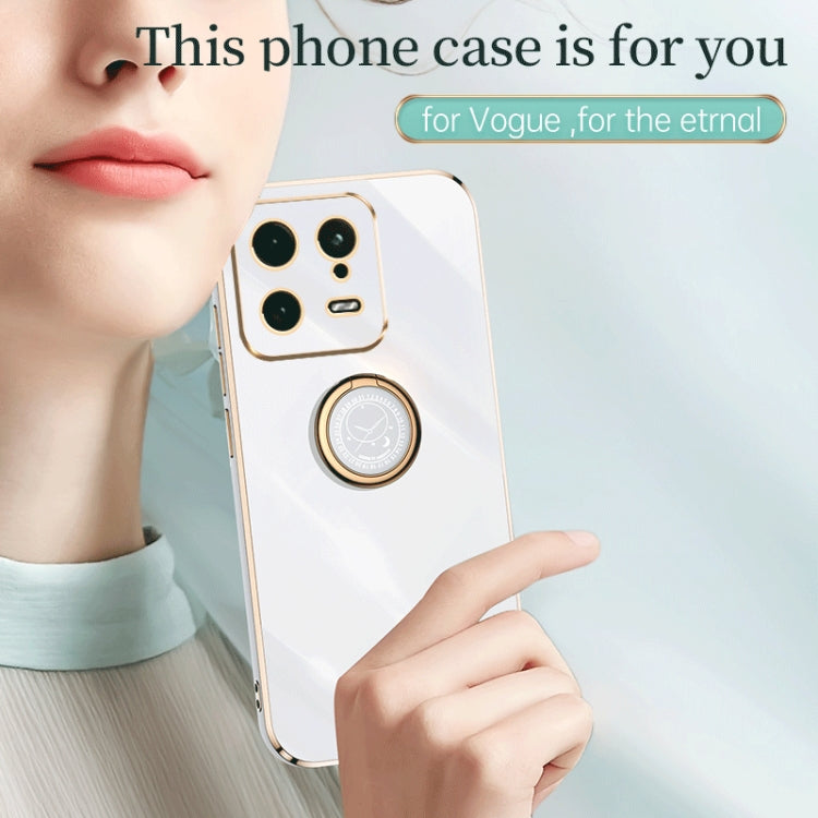For Xiaomi 13 XINLI Straight Edge 6D Electroplate TPU Phone Case with Ring Holder(Pink) - free shipping - PMC TechLife - Order now!