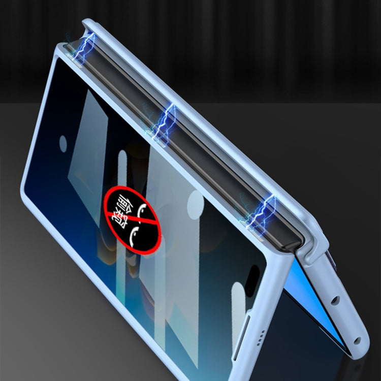 For Huawei Mate X2 GKK Peep-proof Magnetic Hinge Integrated Phone Case with Wrist Strap(Blue) - Huawei Cases by GKK | Online Shopping South Africa | PMC Jewellery | Buy Now Pay Later Mobicred