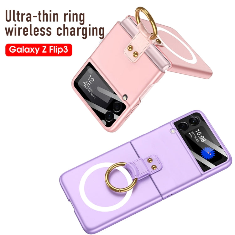 For Samsung Galaxy Z Flip3 5G GKK MagSafe Ultrathin Integrated Shockproof Phone Case with Ring Holder(Purple) - Galaxy Phone Cases by GKK | Online Shopping South Africa | PMC Jewellery