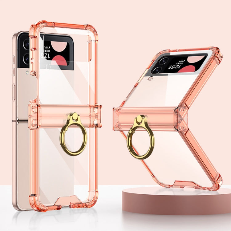 For Samsung Galaxy Z Flip4 GKK Airbag Hinge Shockproof Phone Case with Ring Holder(Orange) - free shipping - PMC TechLife - Order now!