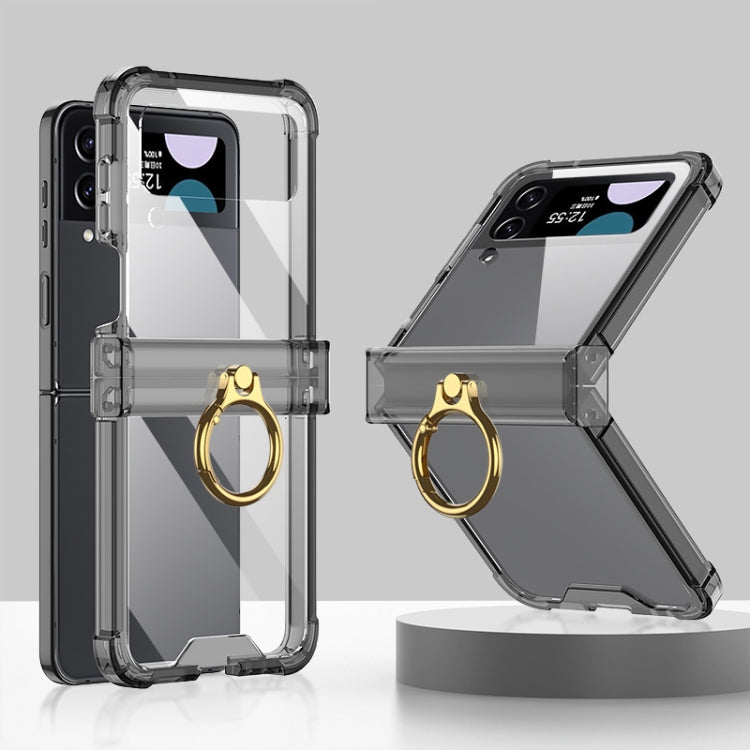 For Samsung Galaxy Z Flip4 GKK Airbag Hinge Shockproof Phone Case with Ring Holder(Black) - Galaxy Z Flip4 5G Cases by GKK | Online Shopping South Africa | PMC TechLife