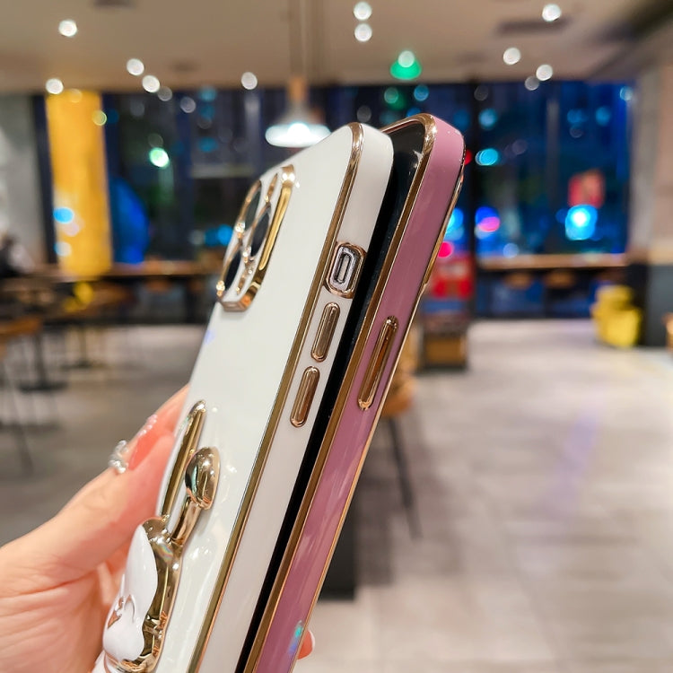 For iPhone XS Max Plating Rabbit Holder Phone Case(Pink) - free shipping - PMC TechLife - Order now!