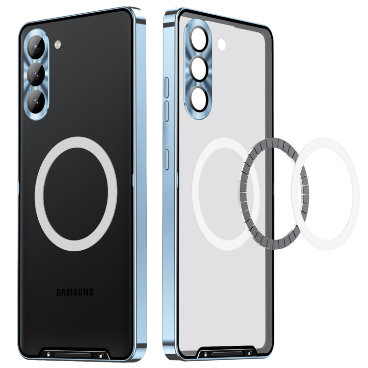 For Samsung Galaxy S23 5G MagSafe Magnetic Frosted Metal Phone Case(Blue) - Galaxy S23 5G Cases by PMC Jewellery | Online Shopping South Africa | PMC Jewellery