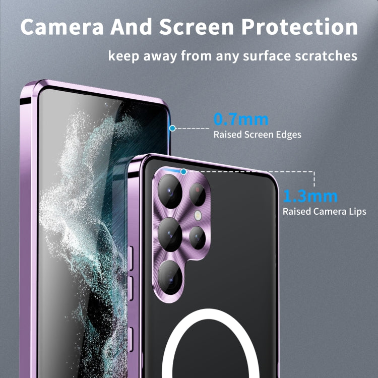 For Samsung Galaxy S23 Ultra 5G MagSafe Magnetic Frosted Metal Phone Case(Purple) - Galaxy S23 Ultra 5G Cases by PMC Jewellery | Online Shopping South Africa | PMC Jewellery