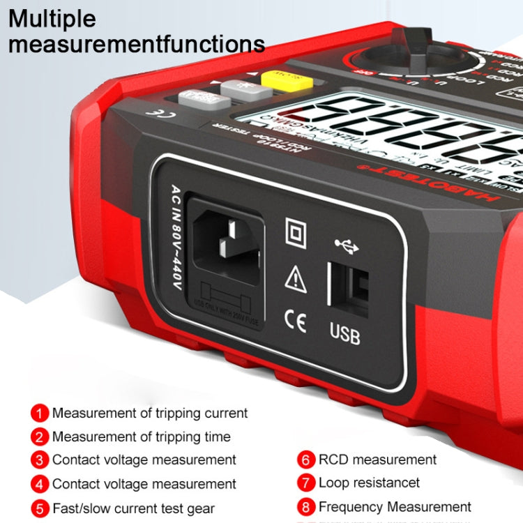 HABOTEST HT5910 Leakage Switch & Loop Resistance Tester - Battery & Resistance Tester by HABOTEST | Online Shopping South Africa | PMC Jewellery | Buy Now Pay Later Mobicred