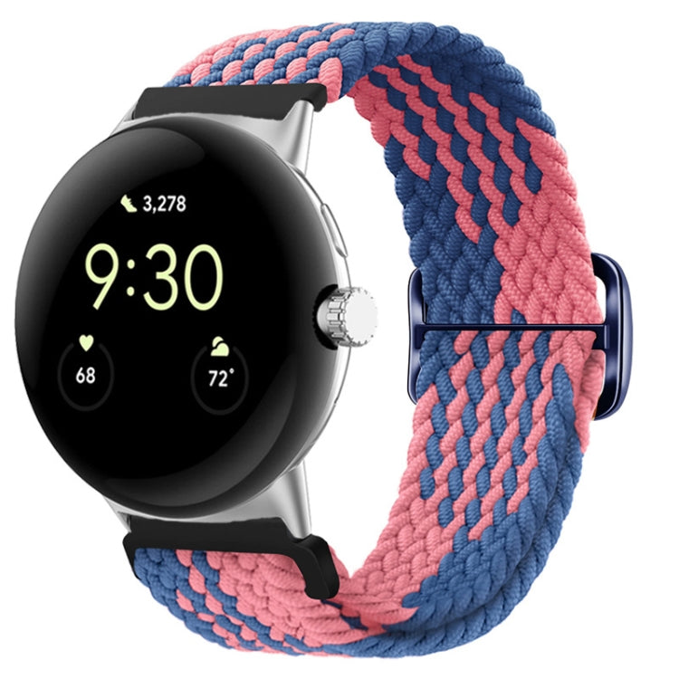 For Google Pixel Watch Buckle Nylon Braided Watch Band(Blue Pink) - free shipping - PMC TechLife - Order now!