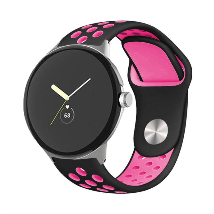 For Google Pixel Watch Two-color Reverse Buckle Silicone Watch Band(Black Pink) - free shipping - PMC TechLife - Order now!