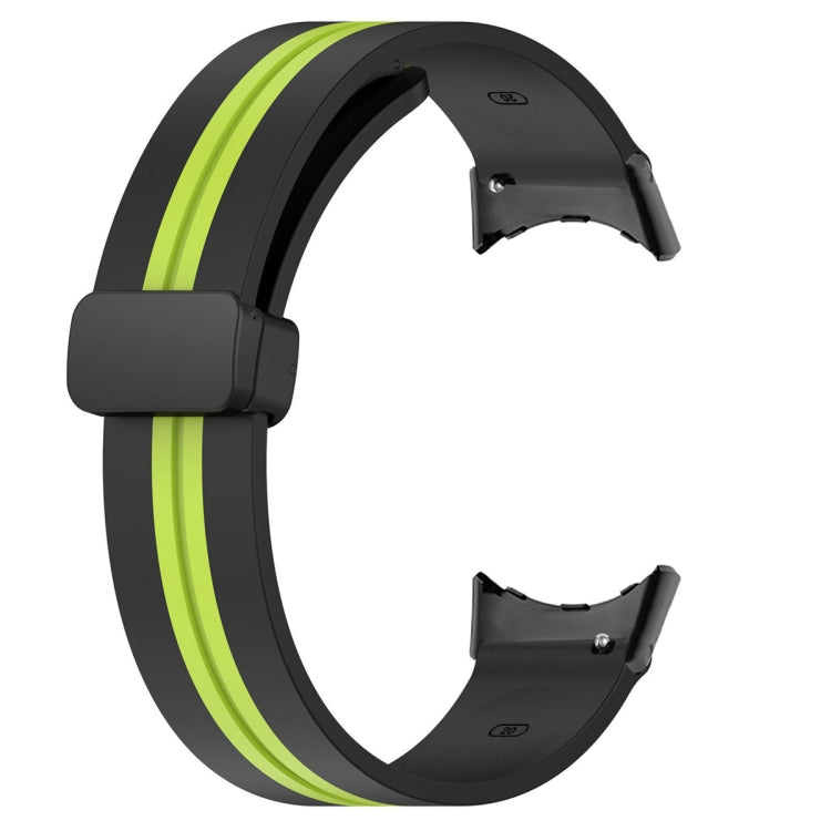 For Google Pixel Watch Two-color Folding Buckle Silicone Watch Band(Black Green) - free shipping - PMC TechLife - Order now!