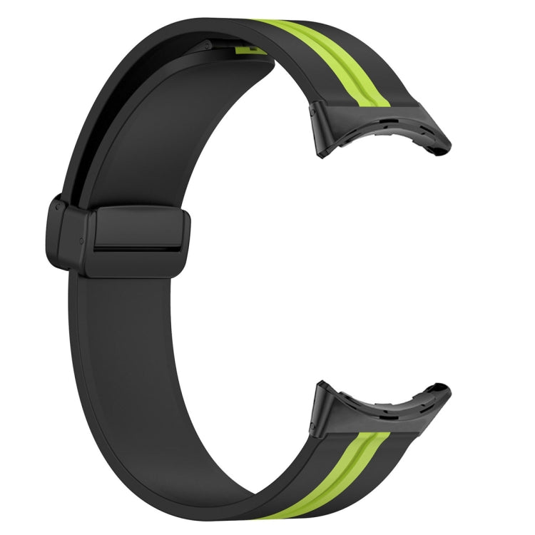 For Google Pixel Watch Two-color Folding Buckle Silicone Watch Band(Black Green) - free shipping - PMC TechLife - Order now!
