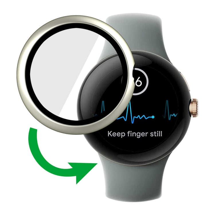 For Google Pixel Watch Frosted PC Frame Tempered Film Integrated Watch Protective Case(Starlight Silver) - free shipping - PMC TechLife - Order now!