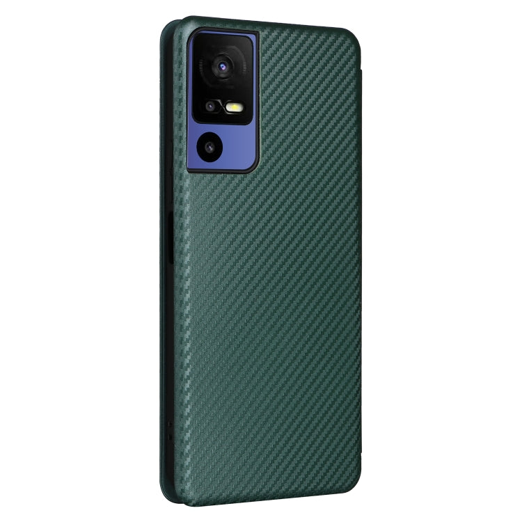 For TCL 40SE Carbon Fiber Texture Flip Leather Phone Case(Green) - free shipping - PMC TechLife - Order now!