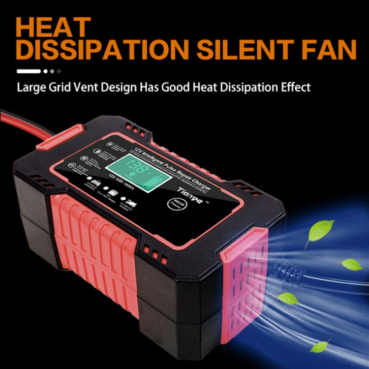 Motorcycle / Car Battery Smart Charger with LCD Creen, Plug Type:EU Plug(Red) - Battery Charger by PMC TechLife | Online Shopping South Africa | PMC TechLife