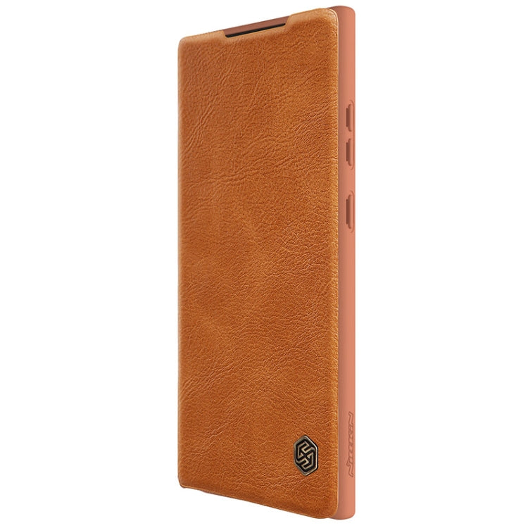 For Samsung Galaxy S23 Ultra 5G NILLKIN QIN Series Pro Sliding Camera Cover Design Leather Phone Case(Brown) - Galaxy S23 Ultra 5G Cases by NILLKIN | Online Shopping South Africa | PMC Jewellery
