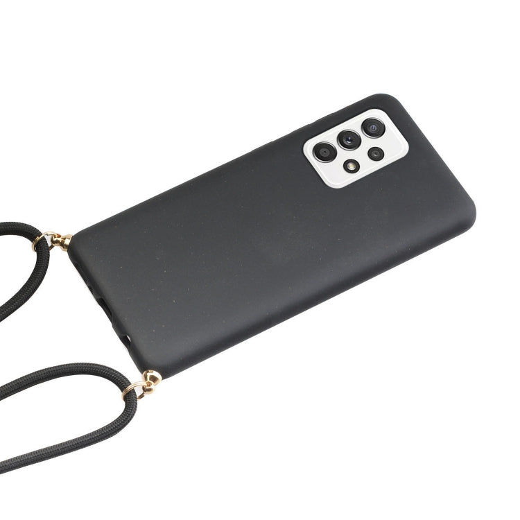 For Samsung Galaxy A23 Wheat Straw Material + TPU Phone Case with Lanyard(Black) - free shipping - PMC TechLife - Order now!