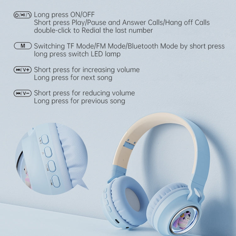 Q1 Headphones Monster Kids Over-Ear Bluetooth Earphones(Apricot) - Headset & Headphone by PMC Jewellery | Online Shopping South Africa | PMC Jewellery