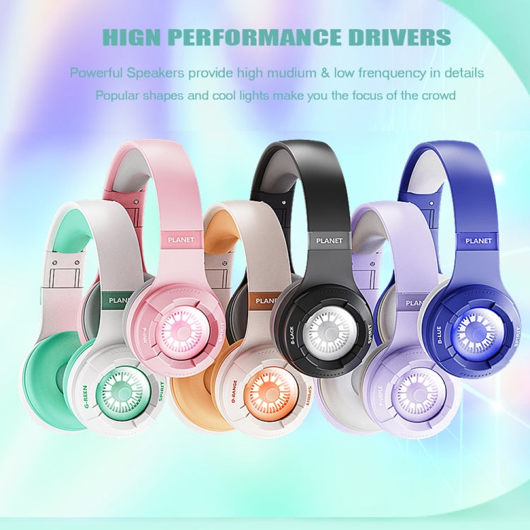 KE25 RGB Light Wireless Stereo Music Bluetooth Headset(Blue) - Headset & Headphone by PMC TechLife | Online Shopping South Africa | PMC TechLife