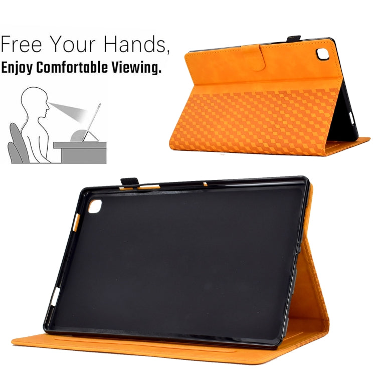For Samsung Galaxy Tab A7 T500 / T505 2020 Rhombus Embossed Leather Smart Tablet Case(Khaki) - free shipping - PMC TechLife - Order now!