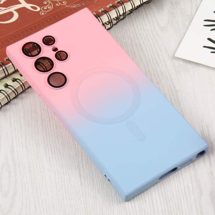 For Samsung Galaxy S23+ 5G Liquid TPU Silicone Gradient MagSafe Phone Case(Pink Blue) - free shipping - PMC TechLife - Order now!