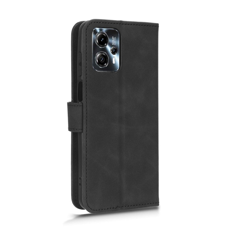 For Motorola Moto G13 / G23 / G53 Skin Feel Magnetic Flip Leather Phone Case(Black) - Motorola Cases by PMC Jewellery | Online Shopping South Africa | PMC Jewellery