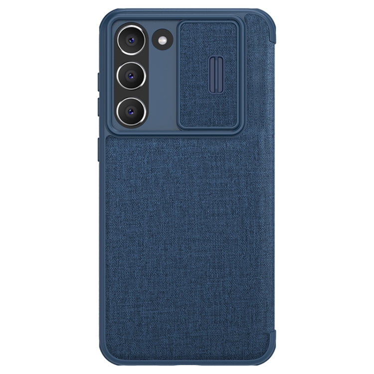 For Samsung Galaxy S23 5G NILLKIN QIN Series Pro Sliding Camera Cover Design Leather Phone Case(Blue) - Galaxy S23 5G Cases by NILLKIN | Online Shopping South Africa | PMC Jewellery