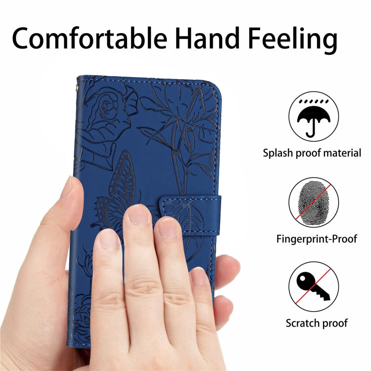For Xiaomi 13 Lite HT03 Skin Feel Butterfly Embossed Flip Leather Phone Case(Blue) - free shipping - PMC TechLife - Order now!