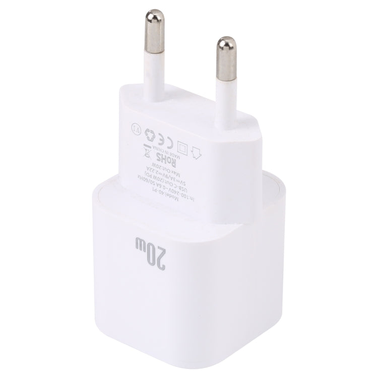 20W PD USB-C/Type-C Interface Fast Charging Charger, Specification: EU Plug(White) - USB Charger by PMC Jewellery | Online Shopping South Africa | PMC Jewellery