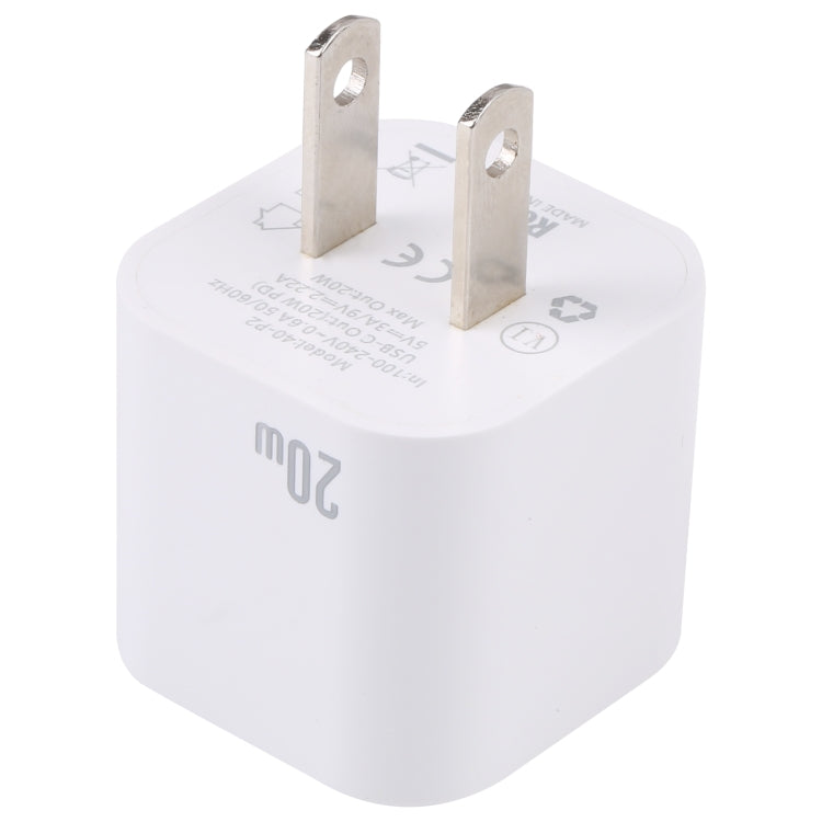 20W PD USB-C/Type-C Interface Fast Charging Charger, Specification: US Plug(White) - USB Charger by PMC Jewellery | Online Shopping South Africa | PMC Jewellery