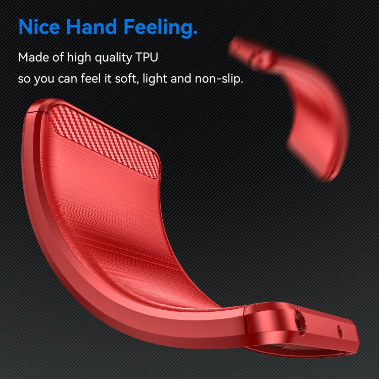 For Honor Magic5 Lite Brushed Texture Carbon Fiber TPU Phone Case(Red) - Honor Cases by PMC TechLife | Online Shopping South Africa | PMC TechLife