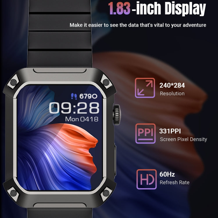 Rogbid Tank S2 1.83 inch IPS Screen Smart Watch, Support Bluetooth Calling / Blood Pressure / Sleep Monitoring(Black) - Smart Watches by Rogbid | Online Shopping South Africa | PMC Jewellery | Buy Now Pay Later Mobicred