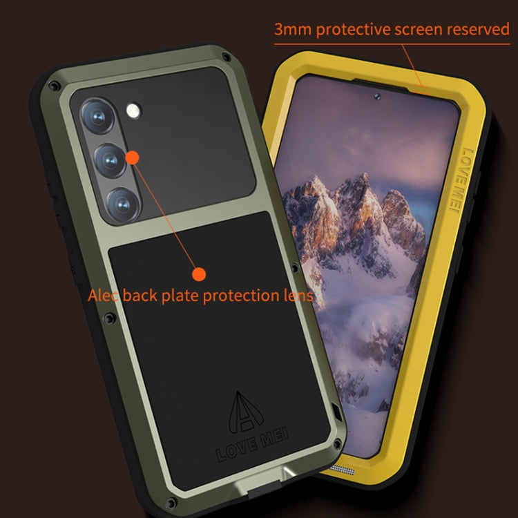 For Samsung Galaxy S23 5G LOVE MEI Metal Shockproof Life Waterproof Dustproof Phone Case(Black) - Galaxy S23 5G Cases by LOVE MEI | Online Shopping South Africa | PMC Jewellery | Buy Now Pay Later Mobicred