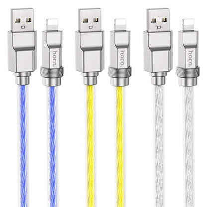 hoco U113 2.4A USB to 8 Pin Silicone Data Cable, Length: 1m(Silver) - Normal Style Cable by hoco | Online Shopping South Africa | PMC Jewellery