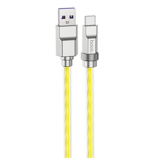 hoco U113 100W USB to USB-C/Type-C Silicone Fast Charging Data Cable, Length: 1m(Gold) - USB-C & Type-C Cable by hoco | Online Shopping South Africa | PMC Jewellery