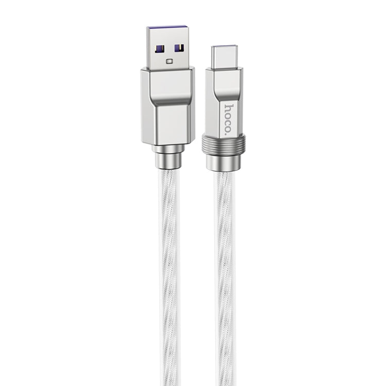 hoco U113 100W USB to USB-C/Type-C Silicone Fast Charging Data Cable, Length: 1m(Silver) - USB-C & Type-C Cable by hoco | Online Shopping South Africa | PMC Jewellery