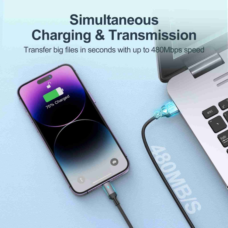 JOYROOM S-UL012A10 Extraordinary Series 2.4A USB-A to 8 Pin Fast Charging Data Cable, Cable Length:1.2m(Black) - Normal Style Cable by JOYROOM | Online Shopping South Africa | PMC Jewellery | Buy Now Pay Later Mobicred