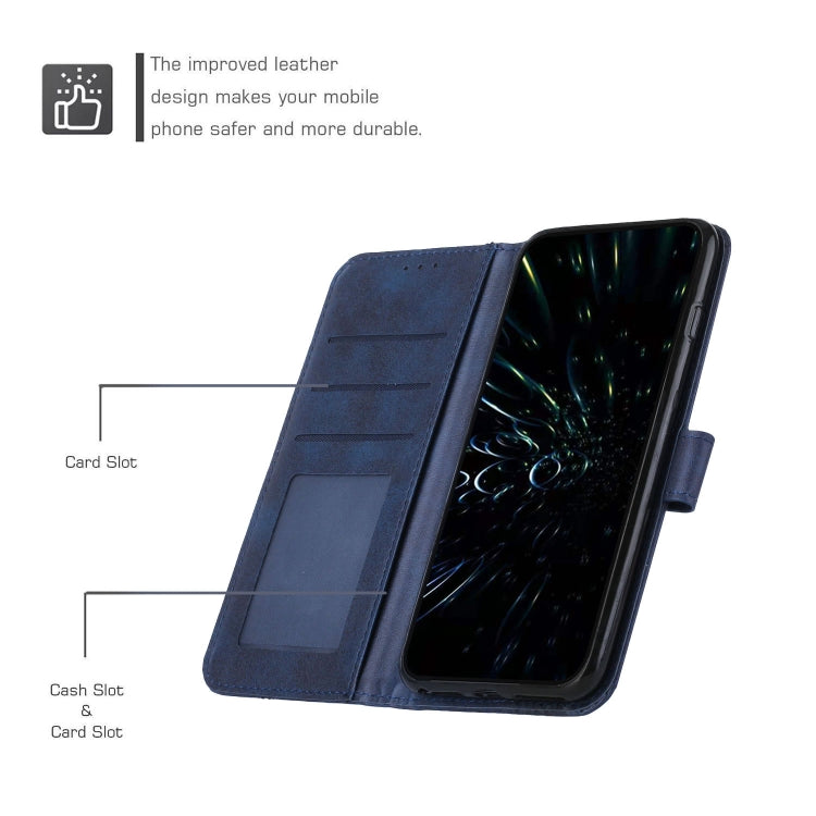 For Tecno Spark Go 2023 Stitching Calf Texture Buckle Leather Phone Case(Blue) - free shipping - PMC TechLife - Order now!