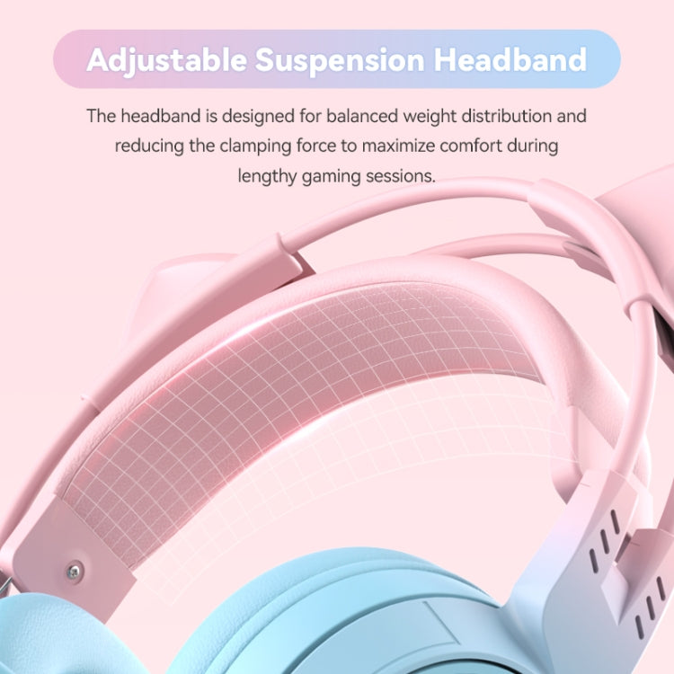 T25 RGB Stereo Cat Ear Bluetooth Wireless Headphones with Detachable Microphone(Purple) - Headset & Headphone by PMC Jewellery | Online Shopping South Africa | PMC Jewellery