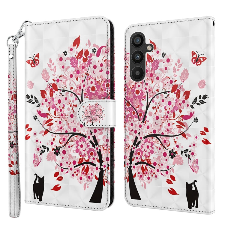 For Samsung Galaxy A34 5G 3D Painting Pattern TPU + PU Leather Phone Case(Cat Under The Tree) - free shipping - PMC TechLife - Order now!