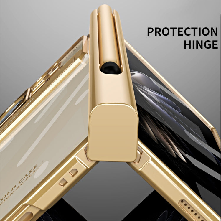 For Xiaomi Mix Fold 2 Electroplated Hinge Transparent Phone Case with Pen Slot(Black) - Xiaomi Cases by PMC TechLife | Online Shopping South Africa | PMC TechLife