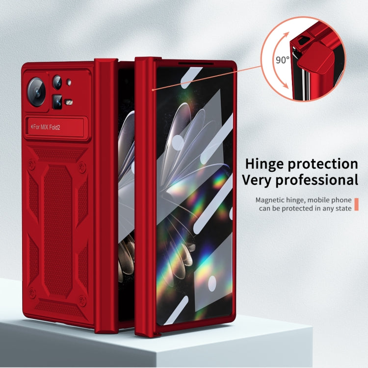 For Xiaomi Mix Fold 2 Hinge All-inclusive Magnetic Phone Case with Stand(Red) - Xiaomi Cases by PMC TechLife | Online Shopping South Africa | PMC TechLife