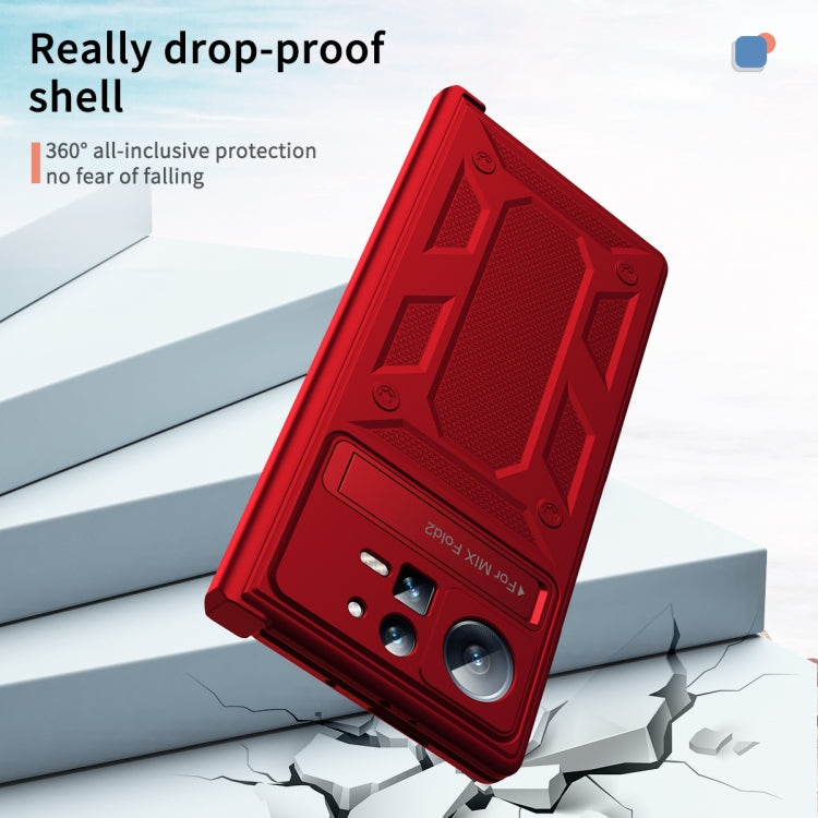For Xiaomi Mix Fold 2 Hinge All-inclusive Magnetic Phone Case with Stand(Red) - Xiaomi Cases by PMC TechLife | Online Shopping South Africa | PMC TechLife