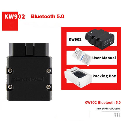 KONNWEI KW902 Bluetooth 5.0 OBD2 Car Fault Diagnostic Scan Tools Support IOS / Android(Black) - Code Readers & Scan Tools by KONNWEI | Online Shopping South Africa | PMC Jewellery