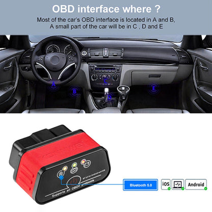 KONNWEI KW903 Bluetooth 5.0 OBD2 Car Fault Diagnostic Scan Tools Support IOS / Android(Black Red) - Code Readers & Scan Tools by KONNWEI | Online Shopping South Africa | PMC Jewellery | Buy Now Pay Later Mobicred