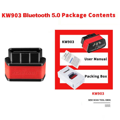 KONNWEI KW903 Bluetooth 5.0 OBD2 Car Fault Diagnostic Scan Tools Support IOS / Android(Black) - Code Readers & Scan Tools by KONNWEI | Online Shopping South Africa | PMC Jewellery