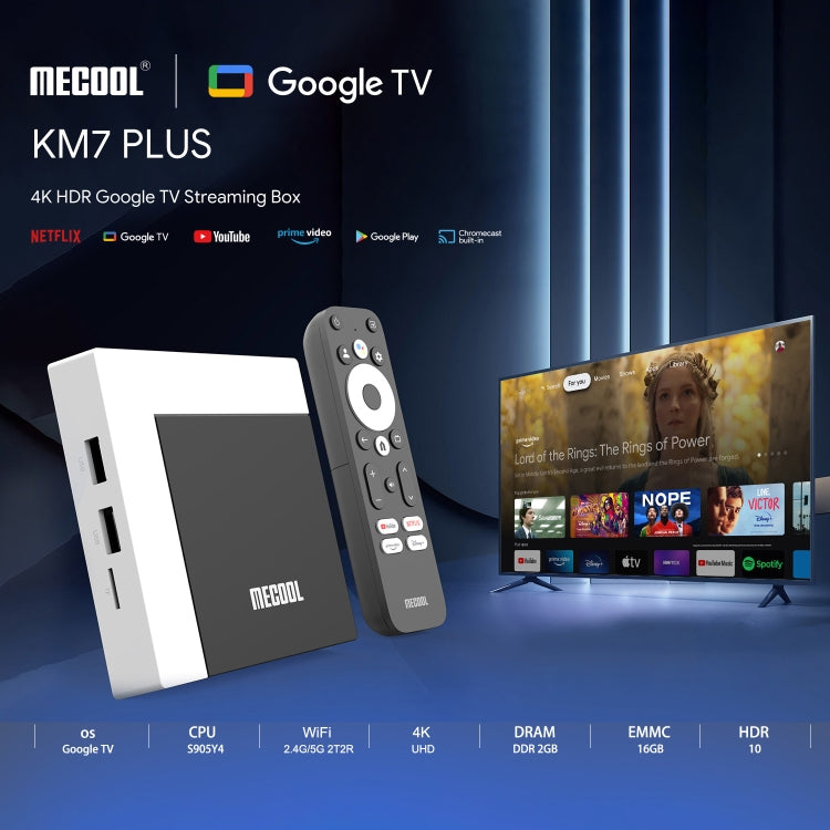 MECOOL KM7 Plus Android 10.0 Smart TV Set Top Box, Amlogic S905Y4 Quad Core, 2GB+16GB, Plug Type:EU Plug - Amlogic S905 by MECOOL | Online Shopping South Africa | PMC Jewellery