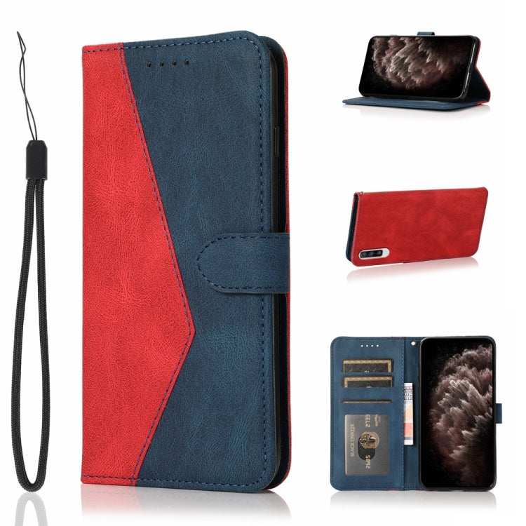 For Samsung Galaxy A50 / A30s / A50s Dual-color Stitching Leather Phone Case(Red Blue) - free shipping - PMC TechLife - Order now!