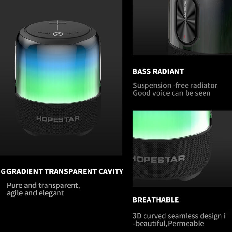 HOPESTAR SC-01 Waterproof LED Light Wireless Bluetooth Speaker(Grey) - free shipping - PMC TechLife - Order now!