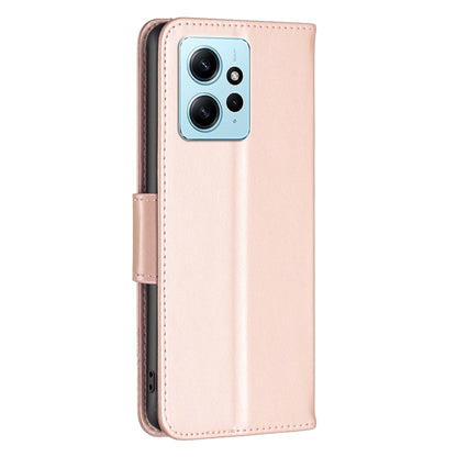 For Xiaomi Redmi Note 12 4G Global Two Butterflies Embossing Leather Phone Case(Rose Gold) - Note 12 Cases by PMC Jewellery | Online Shopping South Africa | PMC Jewellery