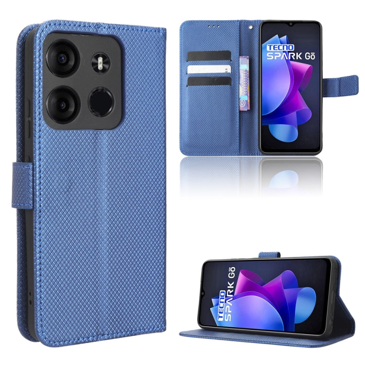 For Tecno Spark Go 2023 Diamond Texture Leather Phone Case(Blue) - free shipping - PMC TechLife - Order now!